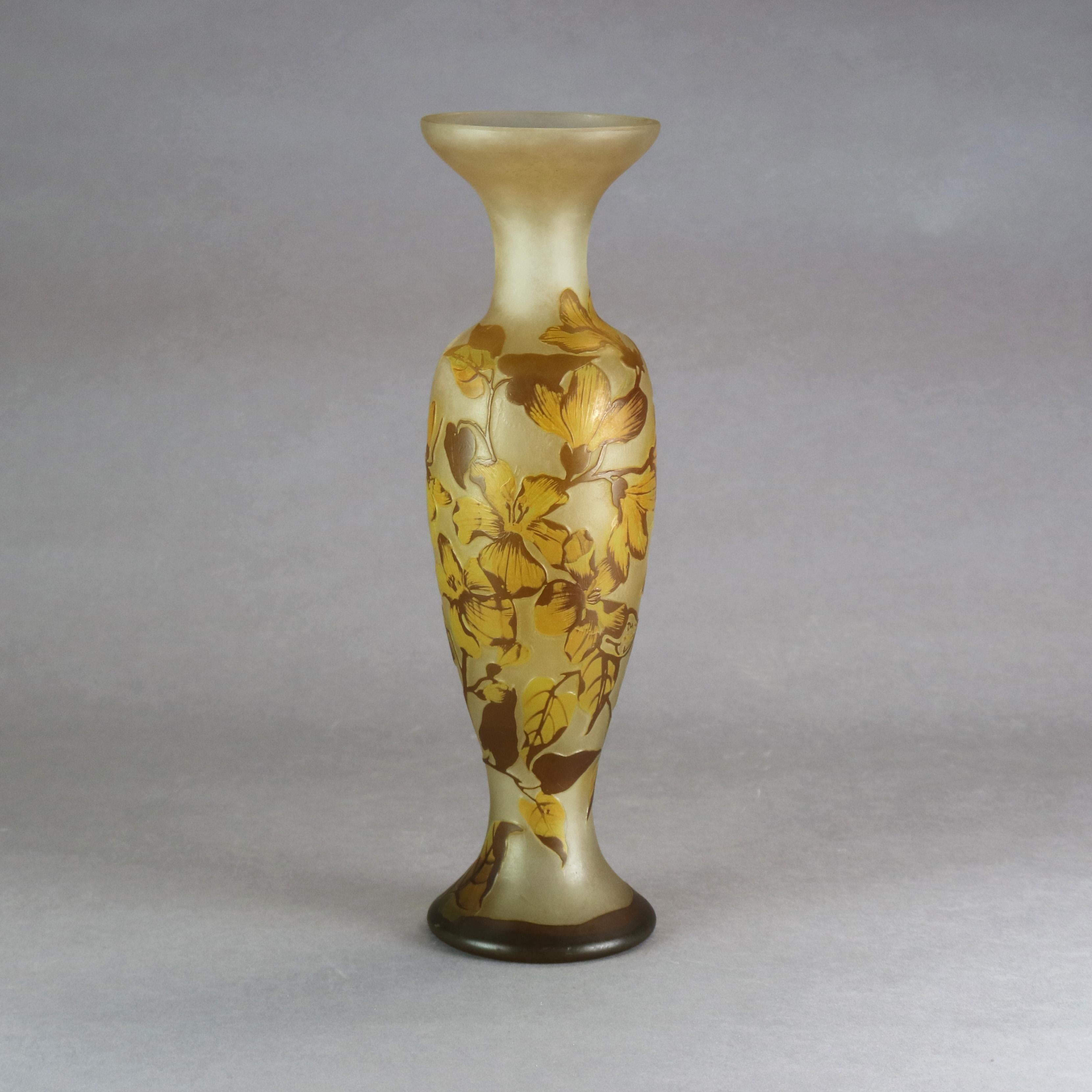 Antique French Art Nouveau Daum Nancy Cameo Cut Back Art Glass Vase, c1900 4