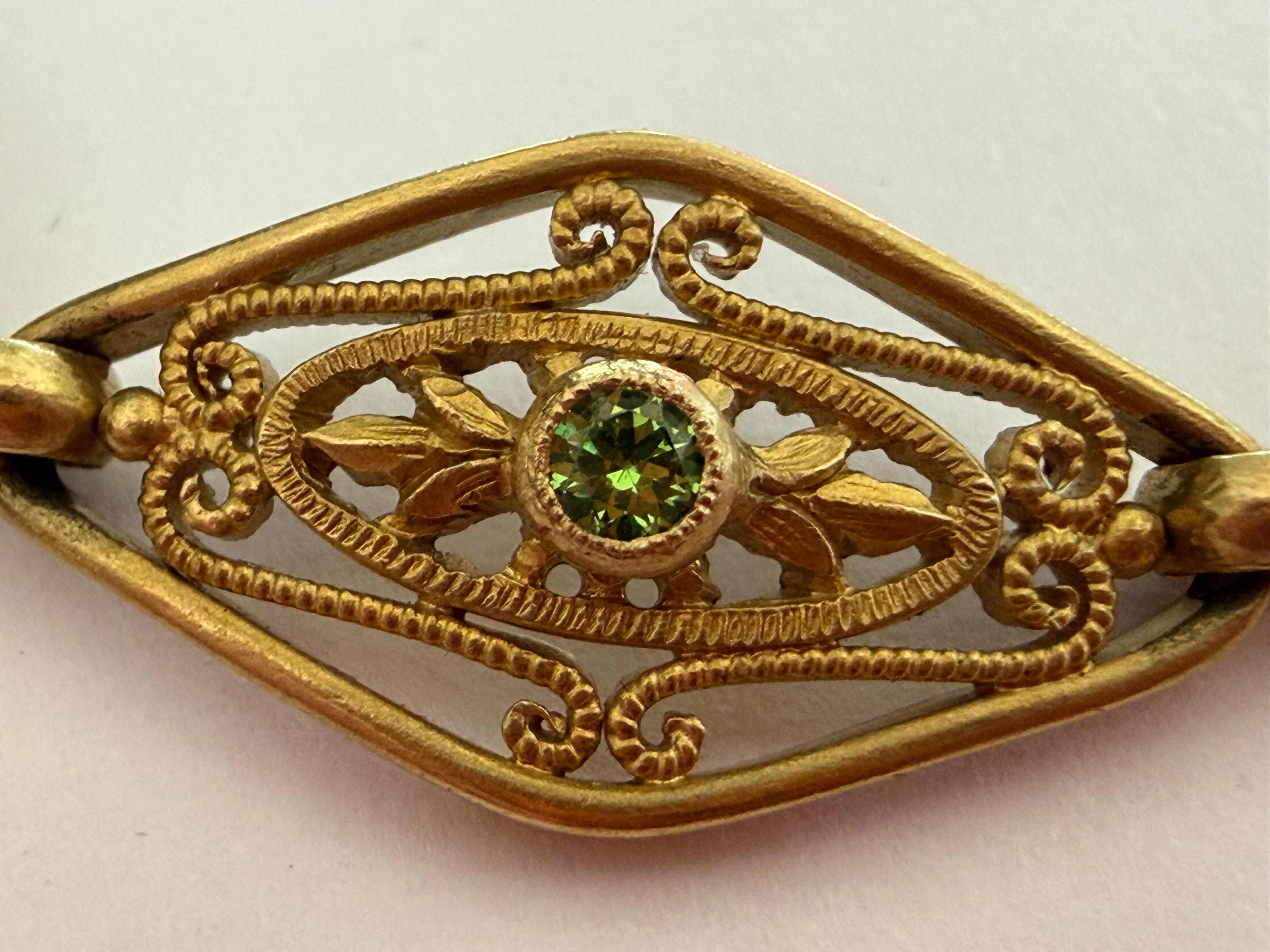Antique French Art Nouveau Diamond and Garnet Gold Navette Pulsera de eslabones Corte europeo antiguo en venta