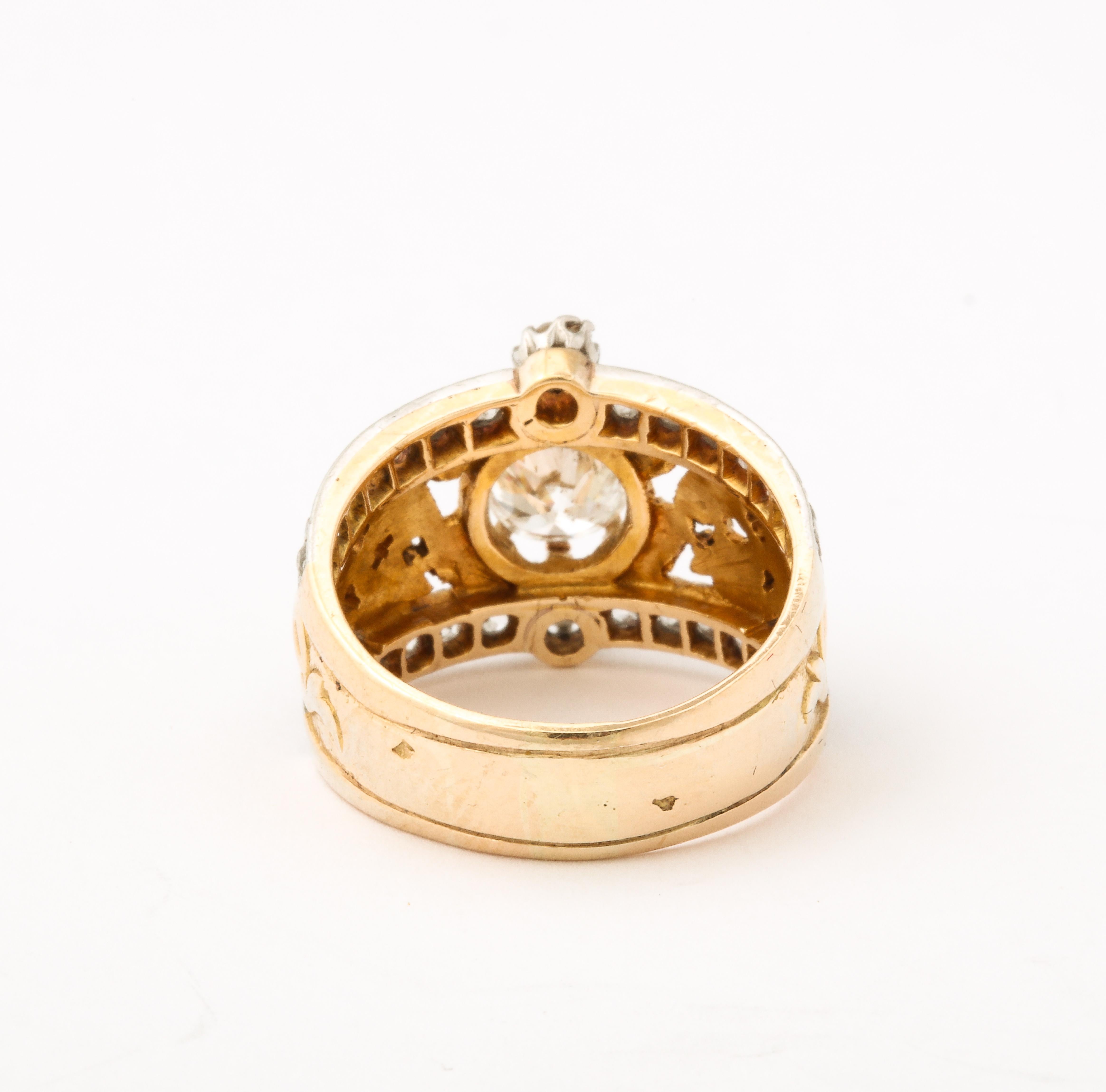 Antique French Art Nouveau Diamond Ring  For Sale 1