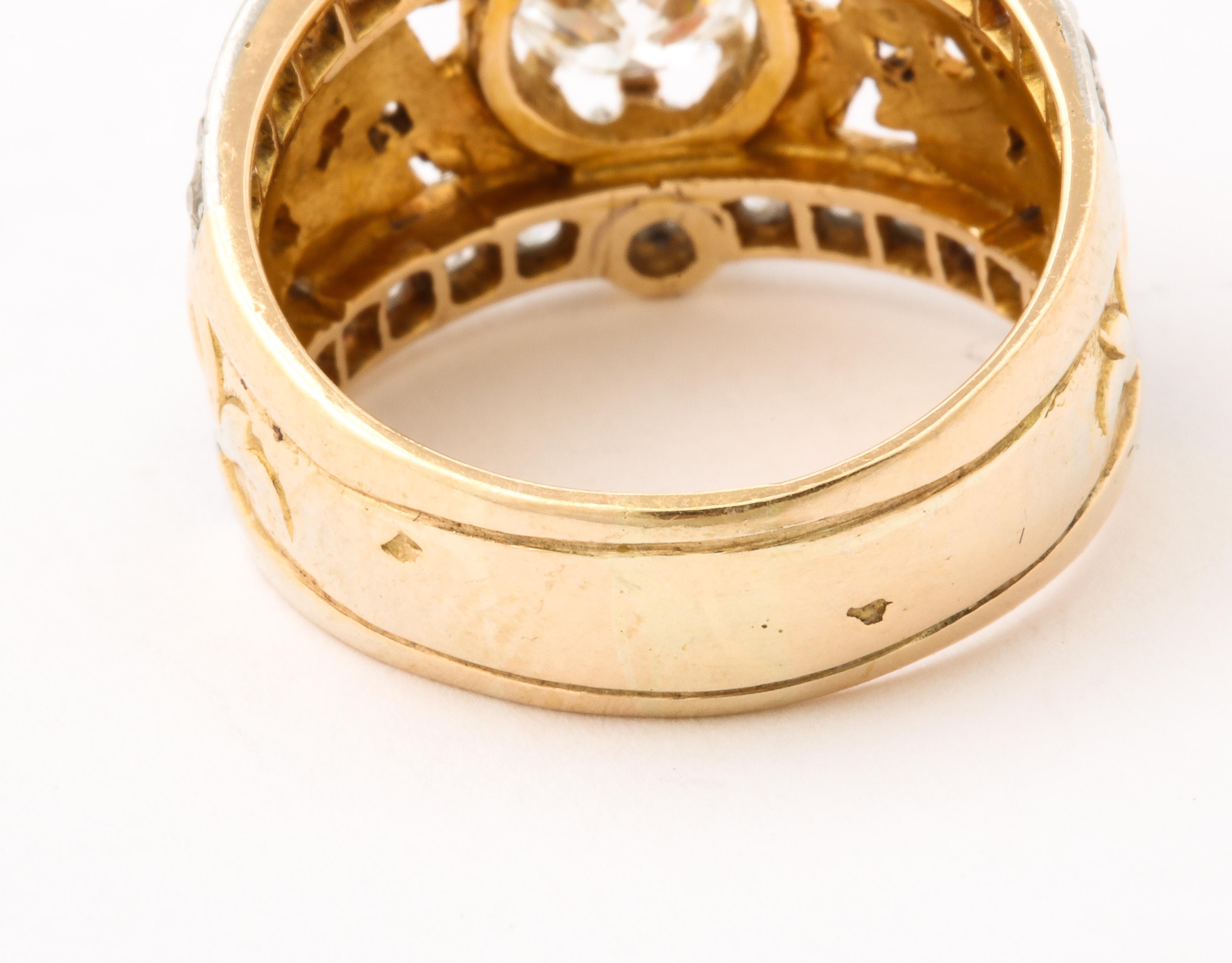Antique French Art Nouveau Diamond Ring  For Sale 2