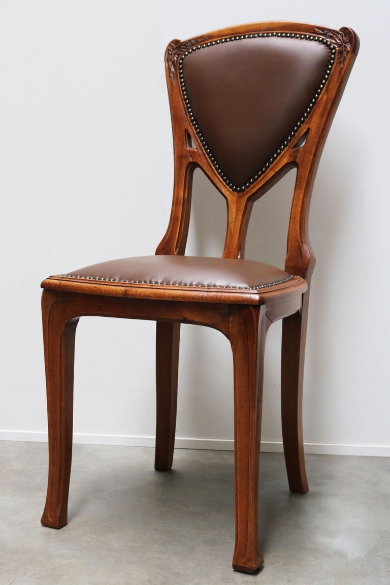 Antique French Art Nouveau Dining Room Set by Eugène Vallin 1903 Table