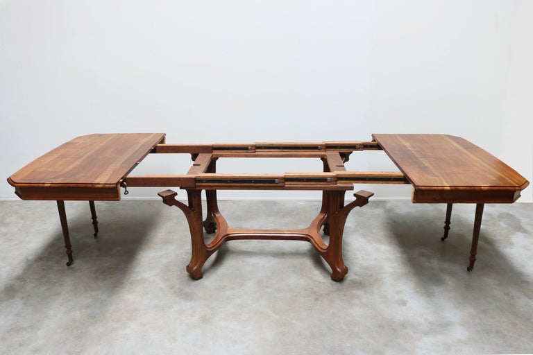 Antique French Art Nouveau Dining Room Set by Eugène Vallin 1903 Table