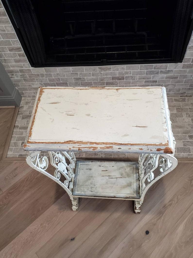 Antique French Art Nouveau Distressed Accent Table 3