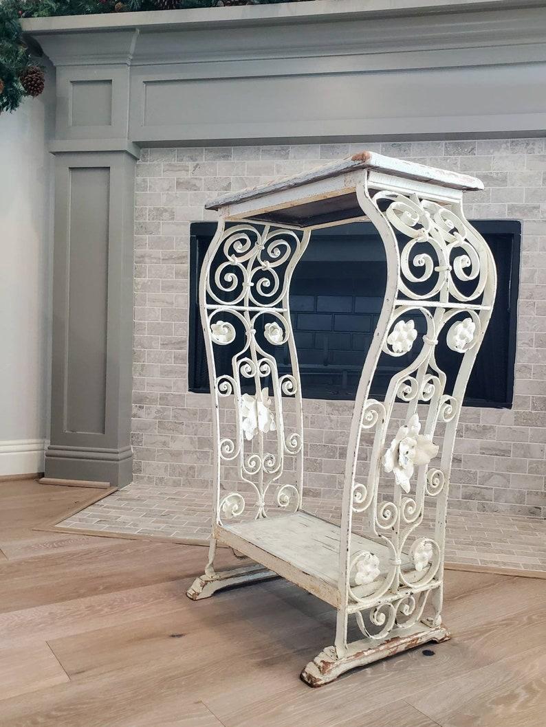 Late Victorian Antique French Art Nouveau Distressed Accent Table