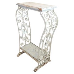 Antique French Art Nouveau Distressed Accent Table