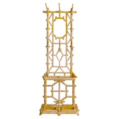 Antique French Art Nouveau Faux Bamboo Cast Iron Coat Rack