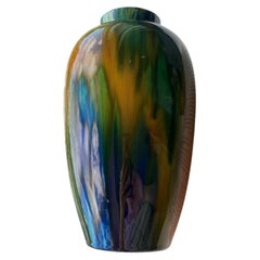 Antique French Art Nouveau Flambé Stoneware Vase Grès de Rambervillers, c. 1910