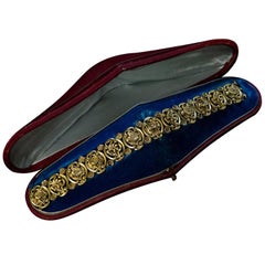 Antique French Art Nouveau Floral Design 18 Karat Gold Bracelet