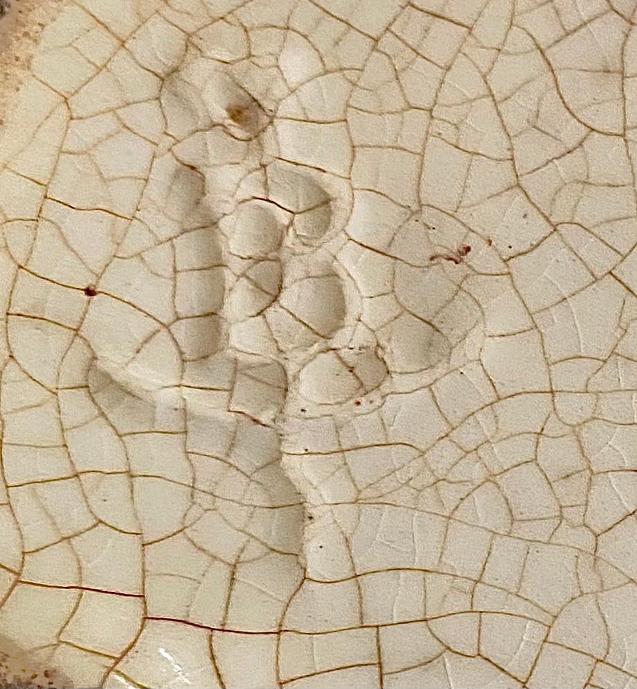 Una bella brocca antica in maiolica francese Art Nouveau, motivo 