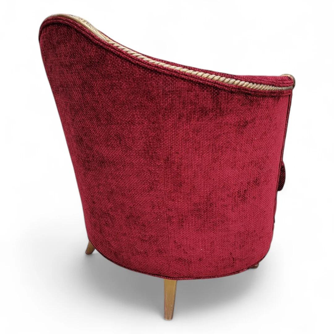 Antique French Art Nouveau Maurice Dufrene Barrel Back Chair And Boudoir Sofa For Sale 2