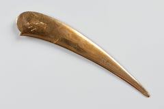 Antique French Art Nouveau Nature Chestnut Leaves Gilt Bronze Gold Letter Opener