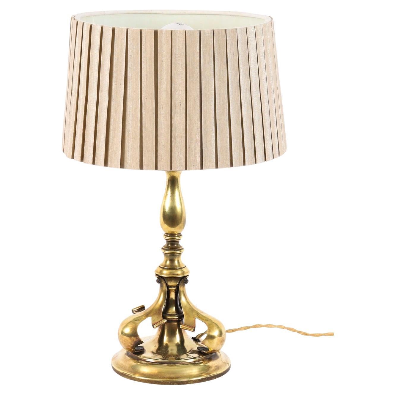 Antique lampe de table en bronze doré Art Nouveau Français Fin du 19ème siècle