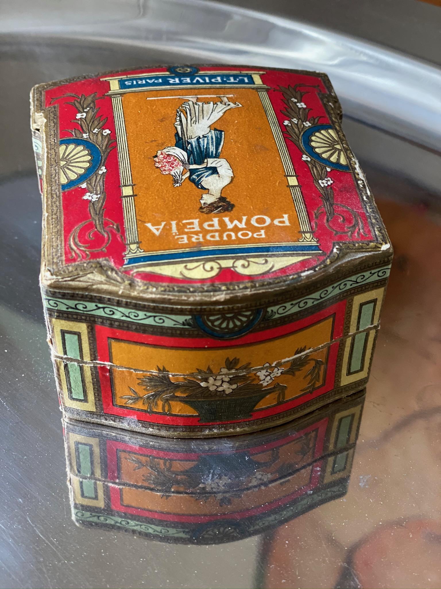 Antique French Art Nouveau Paper Powder Box 