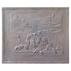 Antique French Art Nouveau 'Rural Scene' Fireback