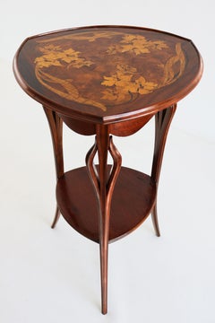 Antique French Art Nouveau Side Table “Lilly” signed by Louis Majorelle 1900