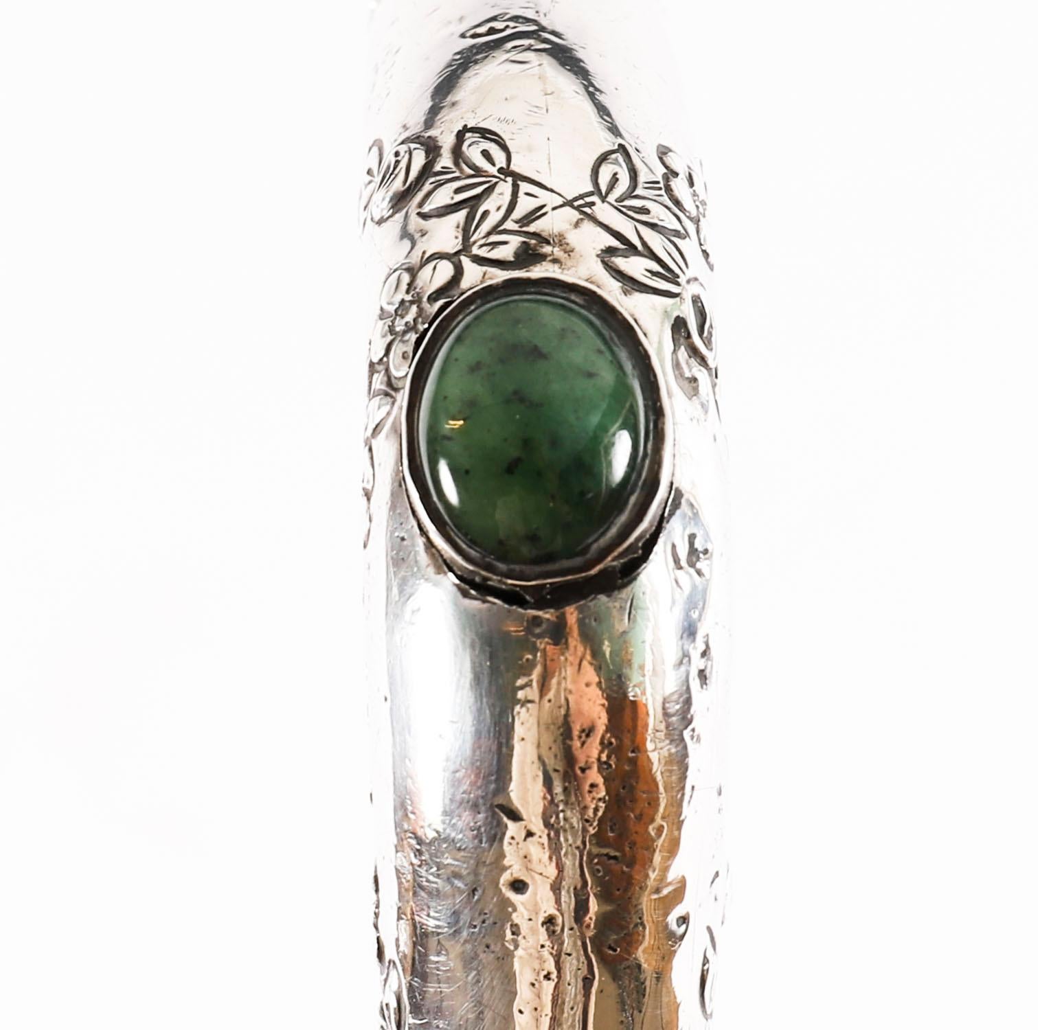 Antique French Art Nouveau Silver Handled Walking Stick 19th Century In Good Condition For Sale In London, GB