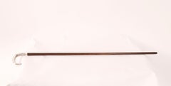 Antique French Art Nouveau Silver Topped Walking Cane Stick C1900 90cm 35.5 inch