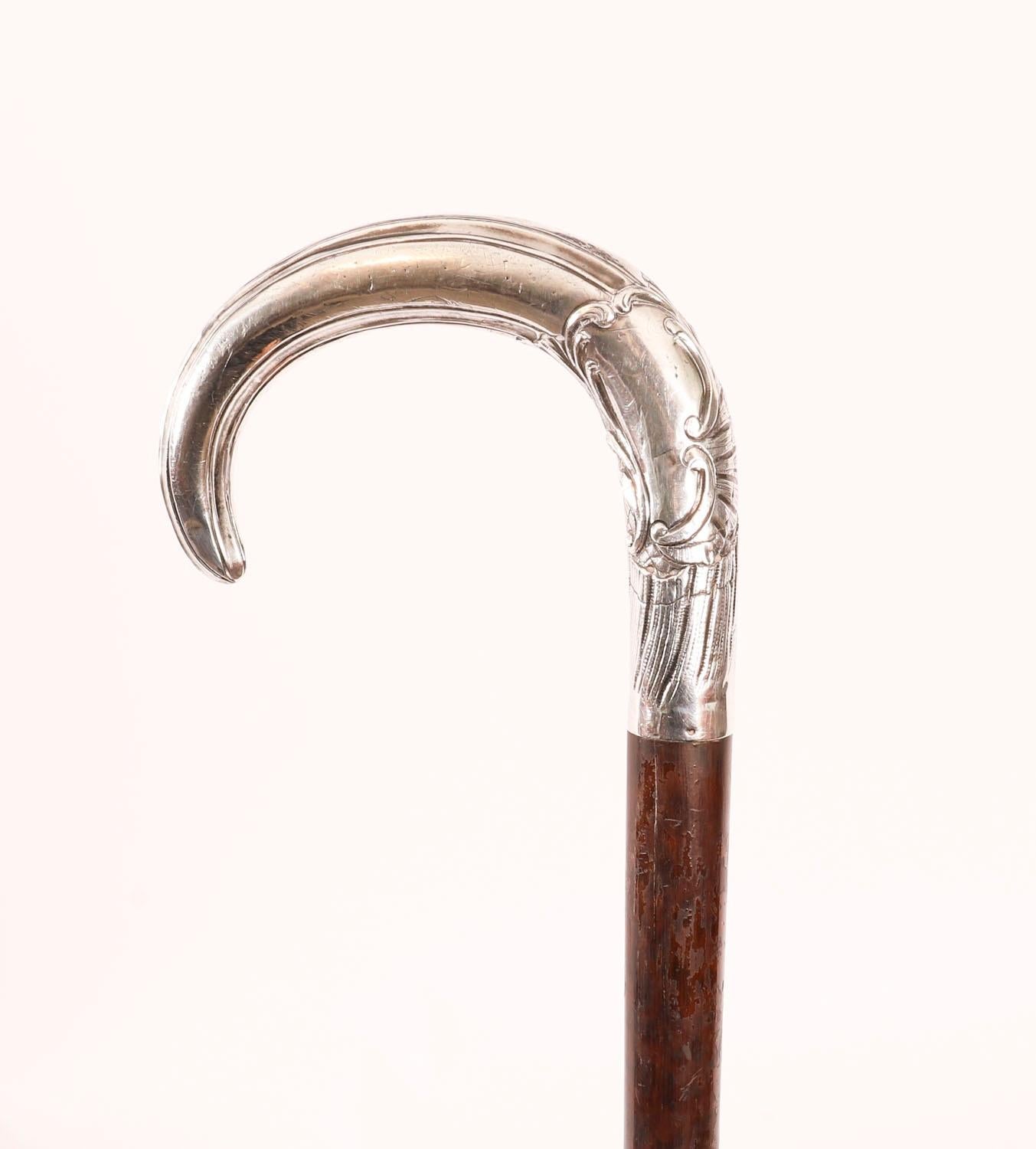 Antique French Art Nouveau Silver Topped Walking Cane Stick C1900 90cm 35.5 inch en vente 4