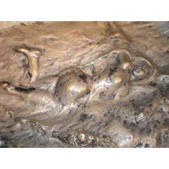 Antike französische versilberte Bronzeskulptur oder Platzteller im Art nouveau-Stil