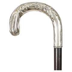 Antiker französischer Art Nouveau-Läufer mit Siver-Griff und Gehstock, 19. Jahrhundert, 75 cm/29,5 Zoll