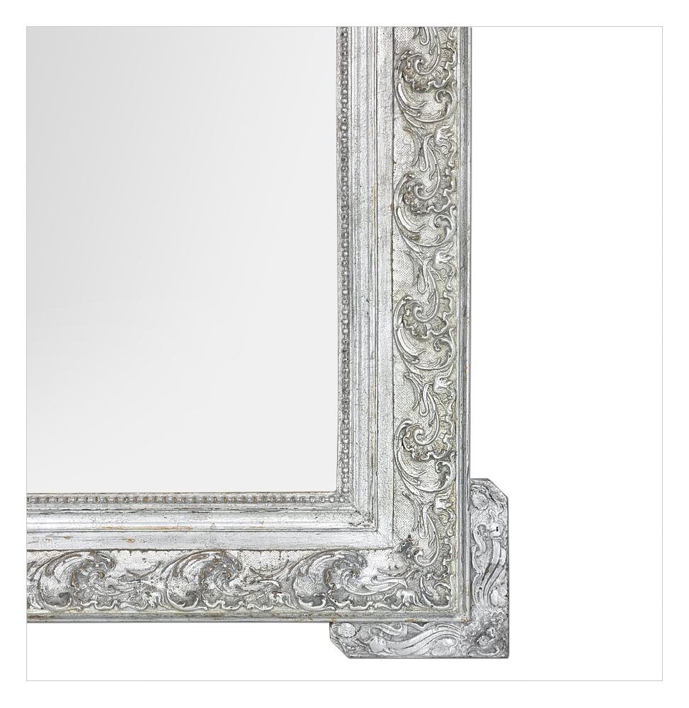 Antique Miroir mural en bois d'argent de style Art Nouveau français, circa 1900 Bon état - En vente à Paris, FR