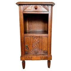Antique French Art Nouveau Table De Chevet Nightstand With Marble Top