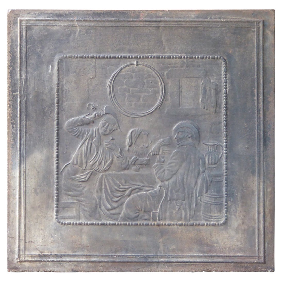 Antique French Art Nouveau 'The Pub' Fireback / Backsplash in vendita