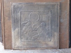 Antique French Art Nouveau 'The Pub' Fireback / Backsplash