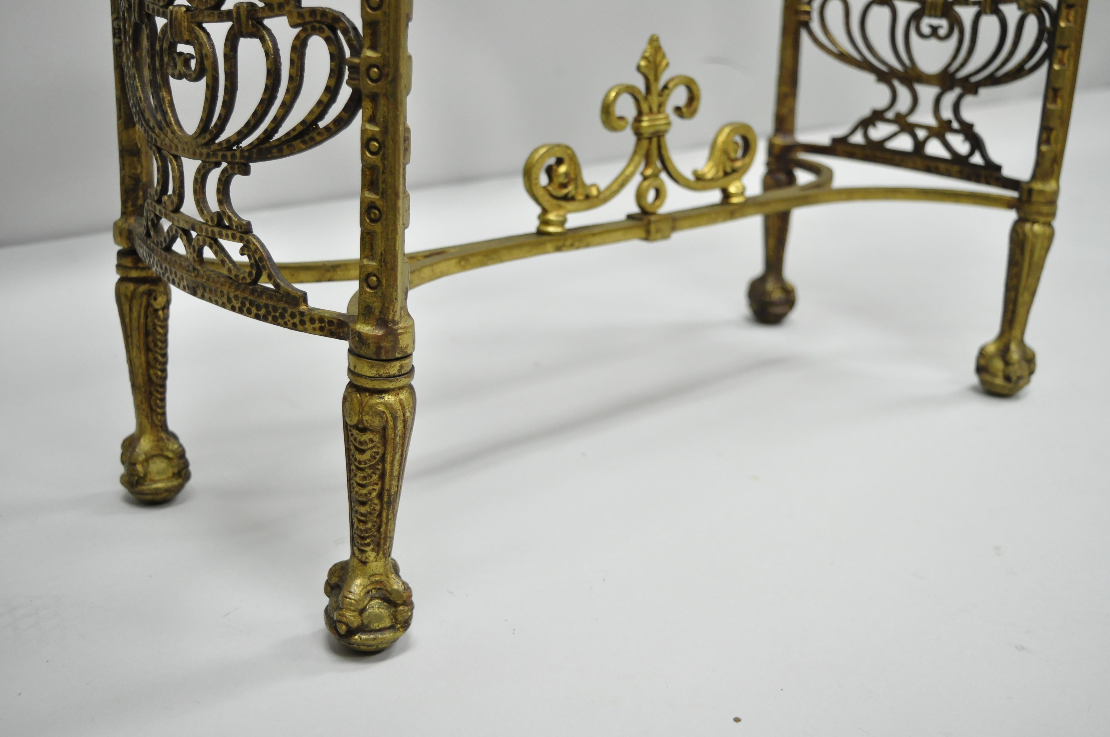 Antique French Art Nouveau Victorian Bronze Brass Small Side Table Console Base 4