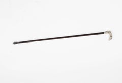 Antique French Art Noveau Silver Walking Cane Stick 19th Century 93cm/36.6inches