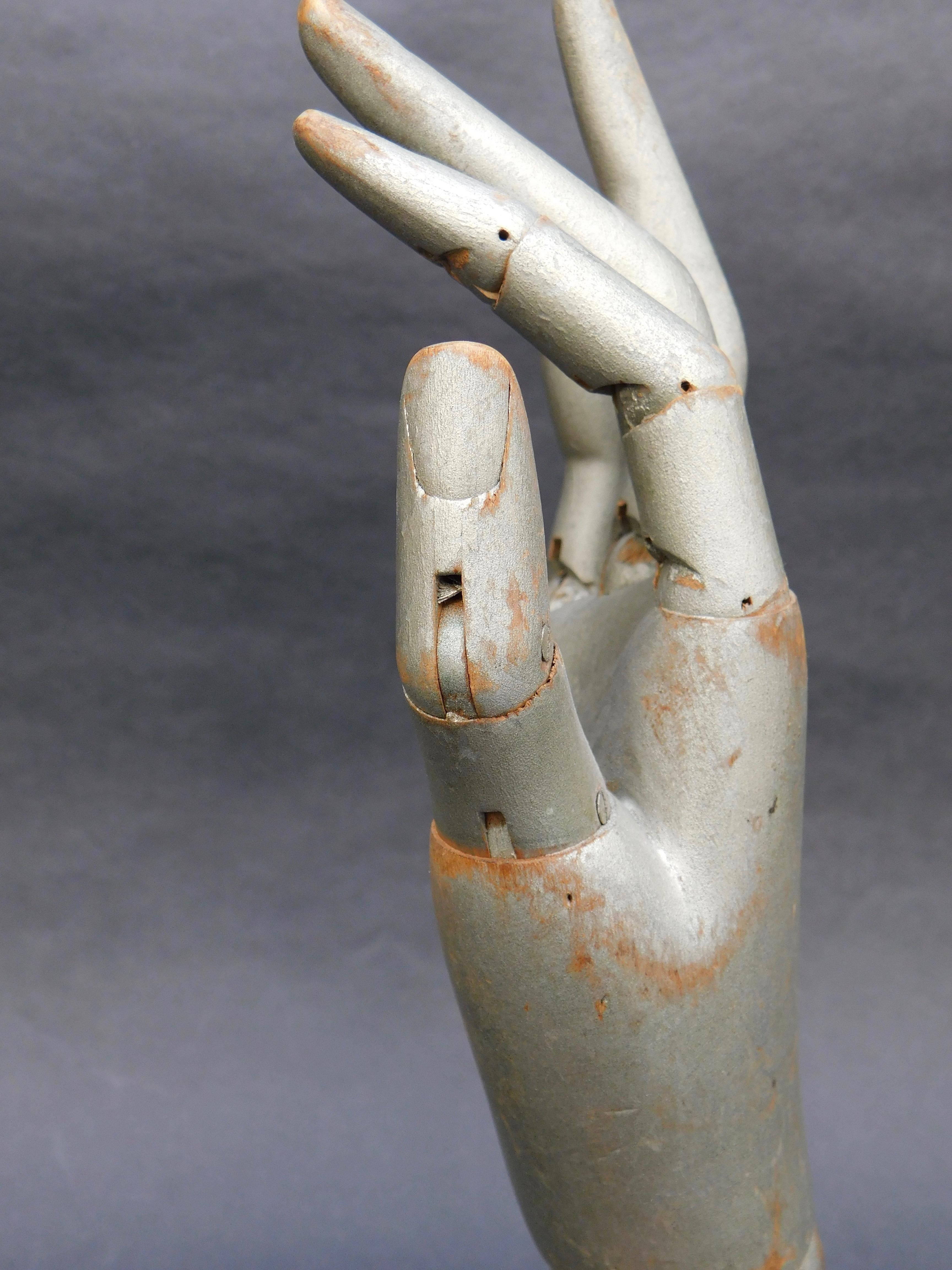 Antique French Articulated Mannequin Hand For Sale 1