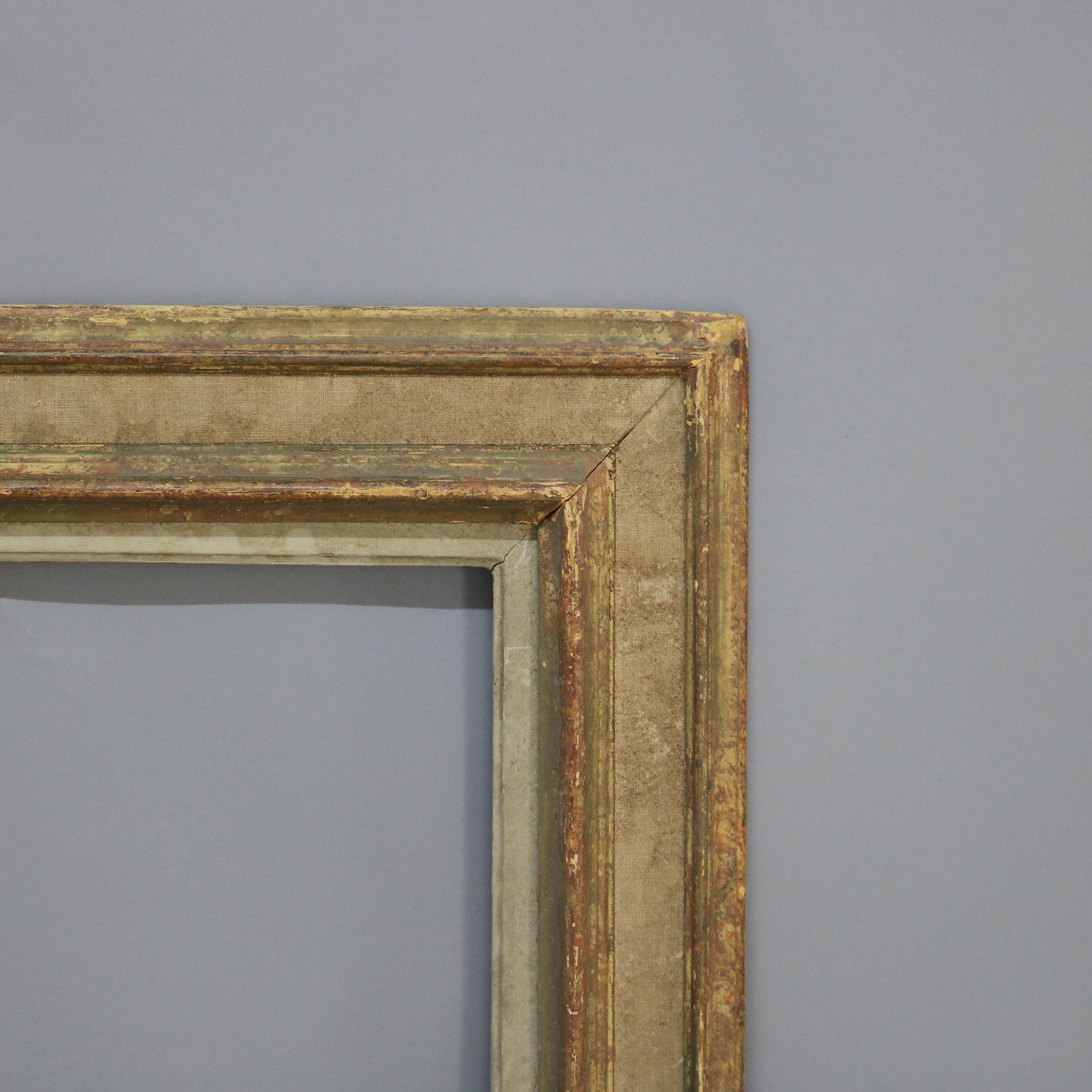 Antique French Arts & Crafts Marco de retrato policromado C1920 Artes y manualidades en venta