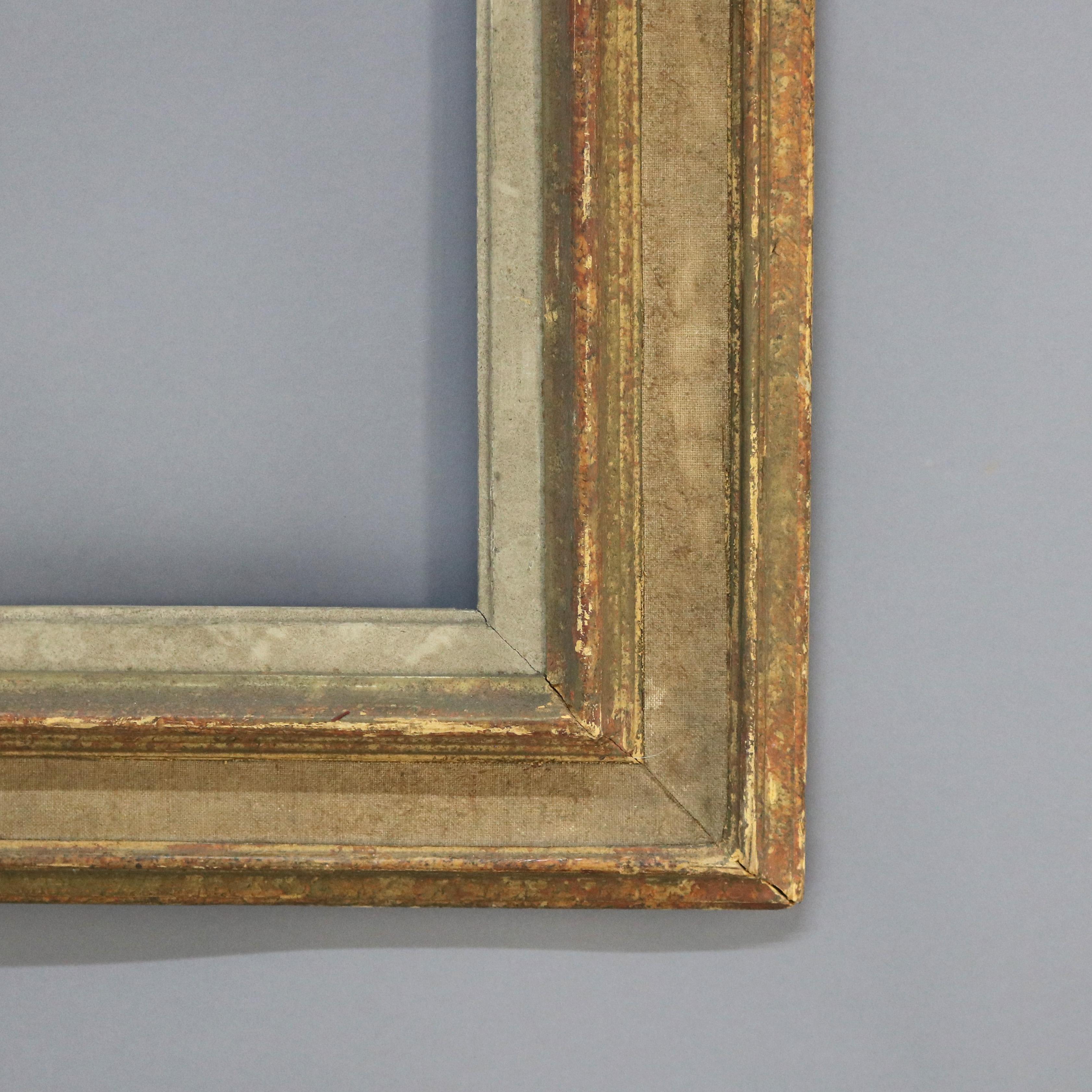 Antique French Arts & Crafts Marco de retrato policromado C1920 en Bueno estado para la venta en Big Flats, NY