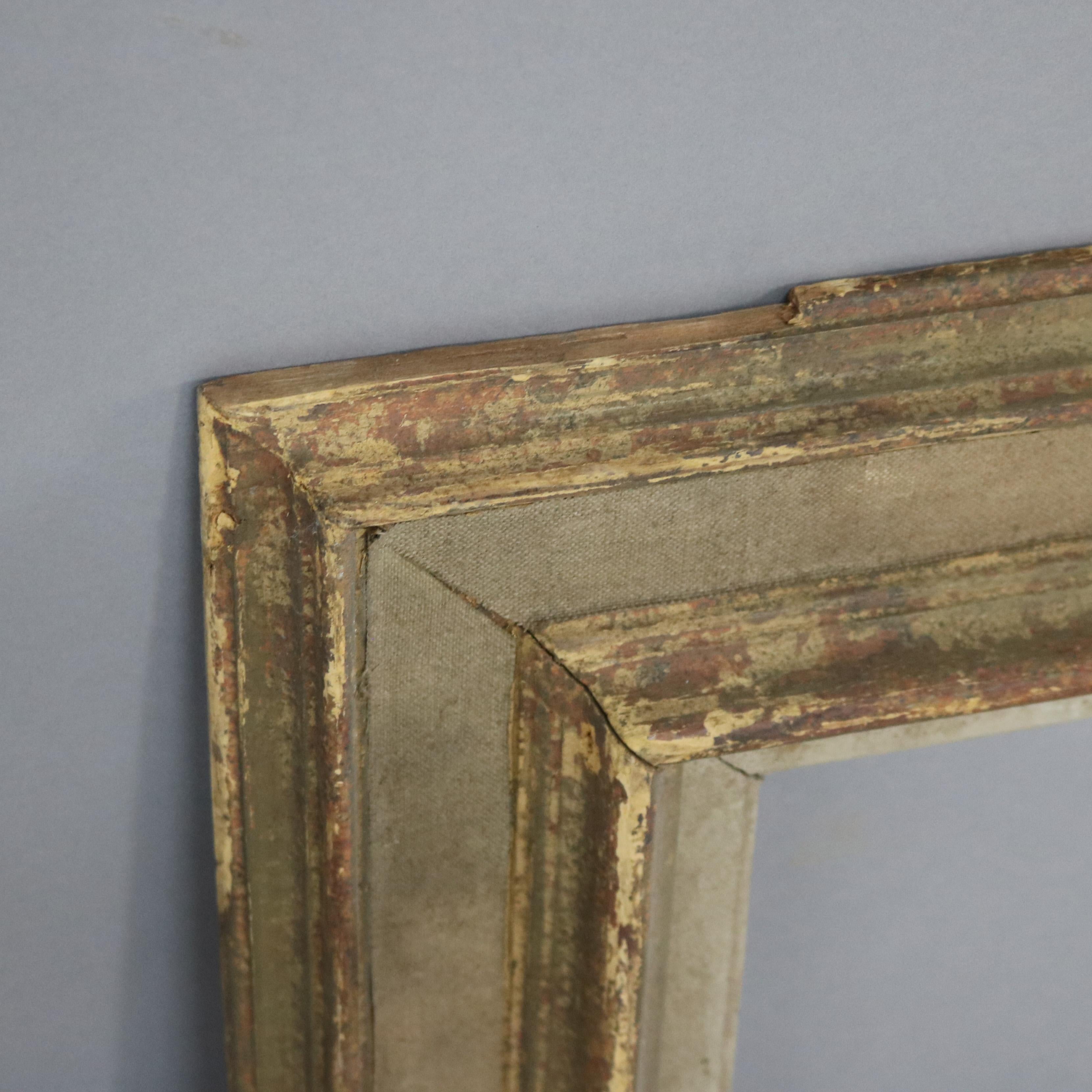 Antique French Arts & Crafts Marco de retrato policromado C1920 Madera en venta