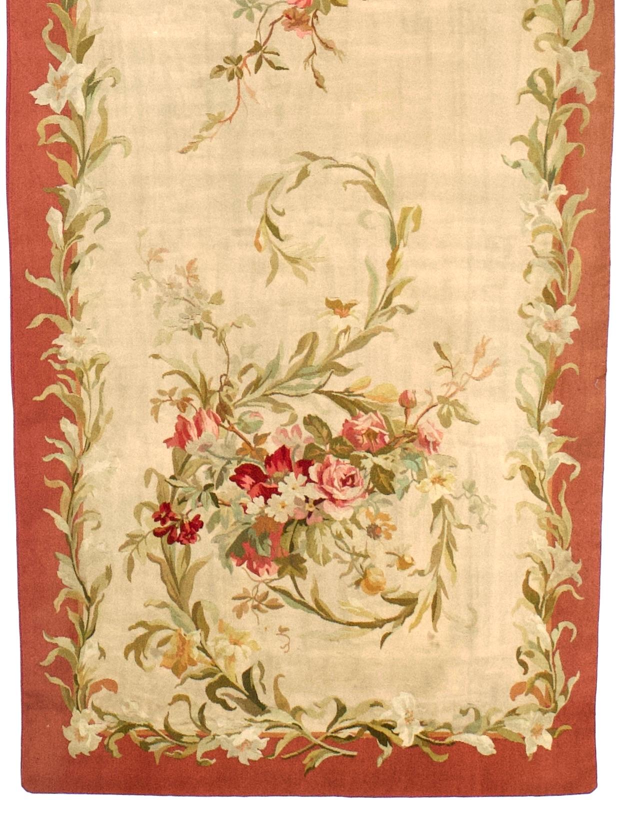 19th Century Antique French Aubusson (1 of pair) 3'6