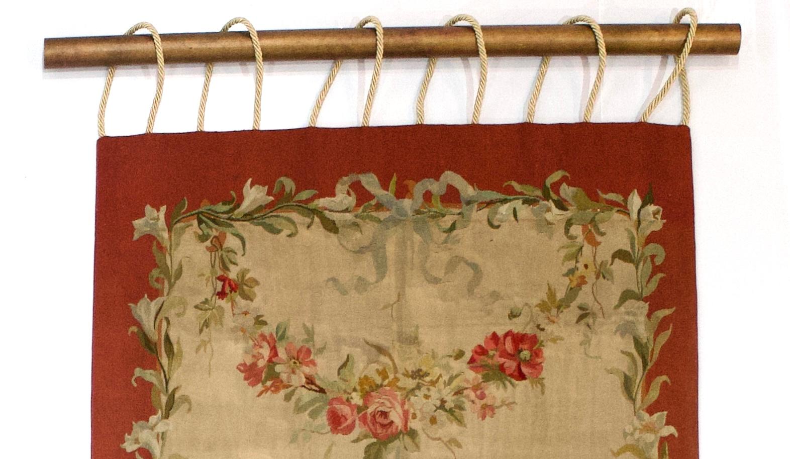 Wool Antique French Aubusson (1 of pair) 3'6