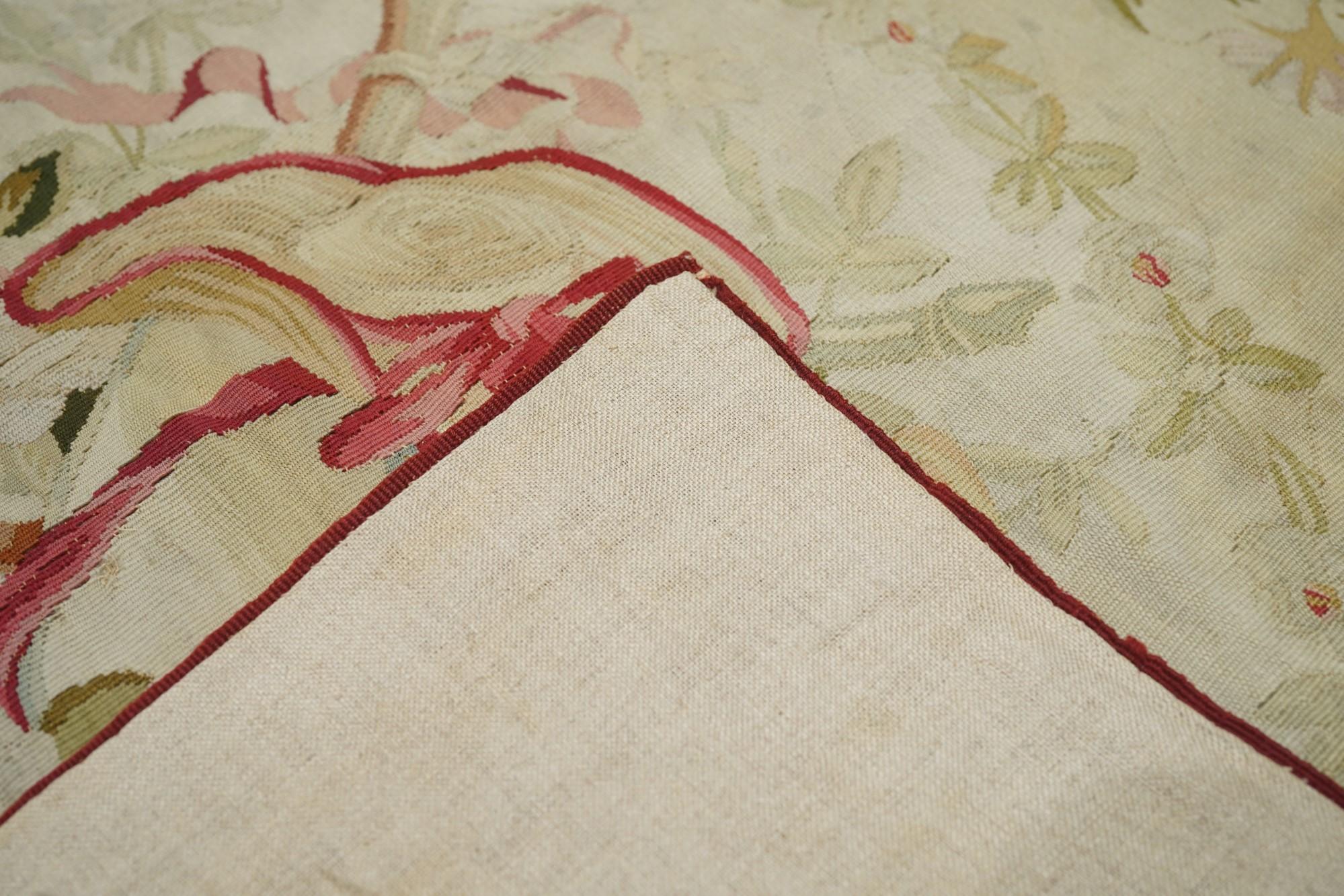 Antiker Aubusson-Beauvais-Teppich 5'1'' x 6'2'' im Angebot 4