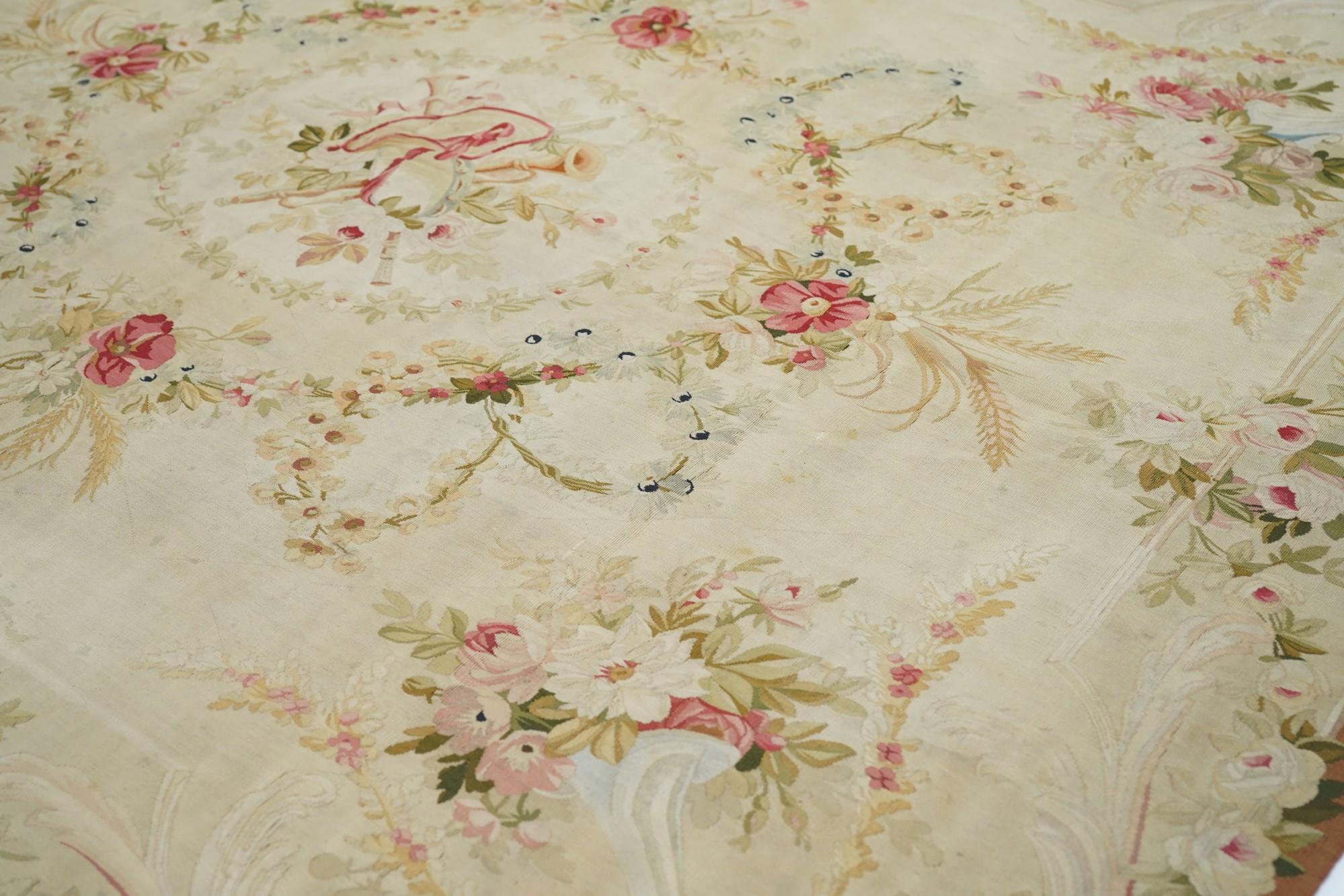 Antique French Aubusson-Beauvais Rug For Sale 1