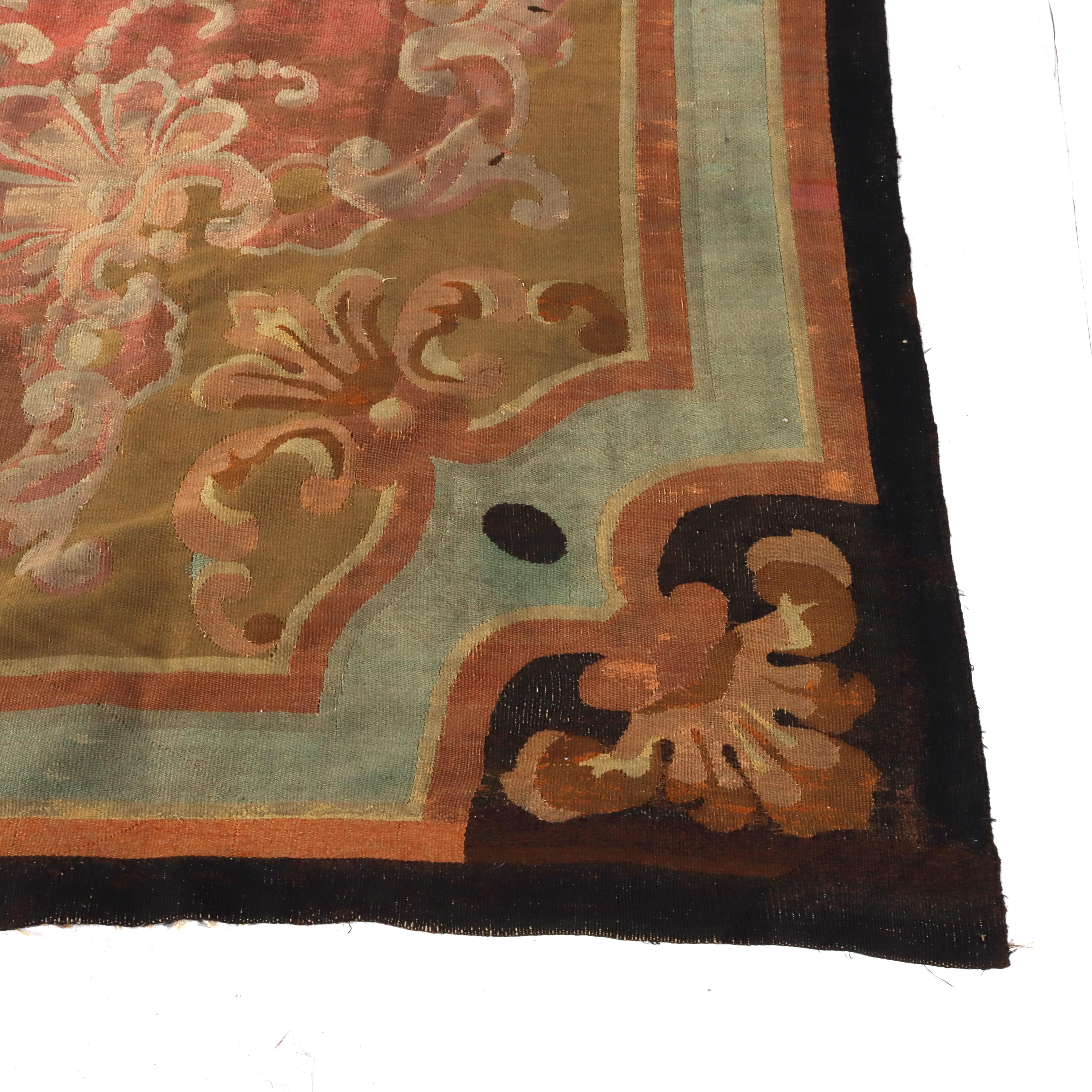 Antique French Alfombra de Aubusson S. XIX Lana en venta