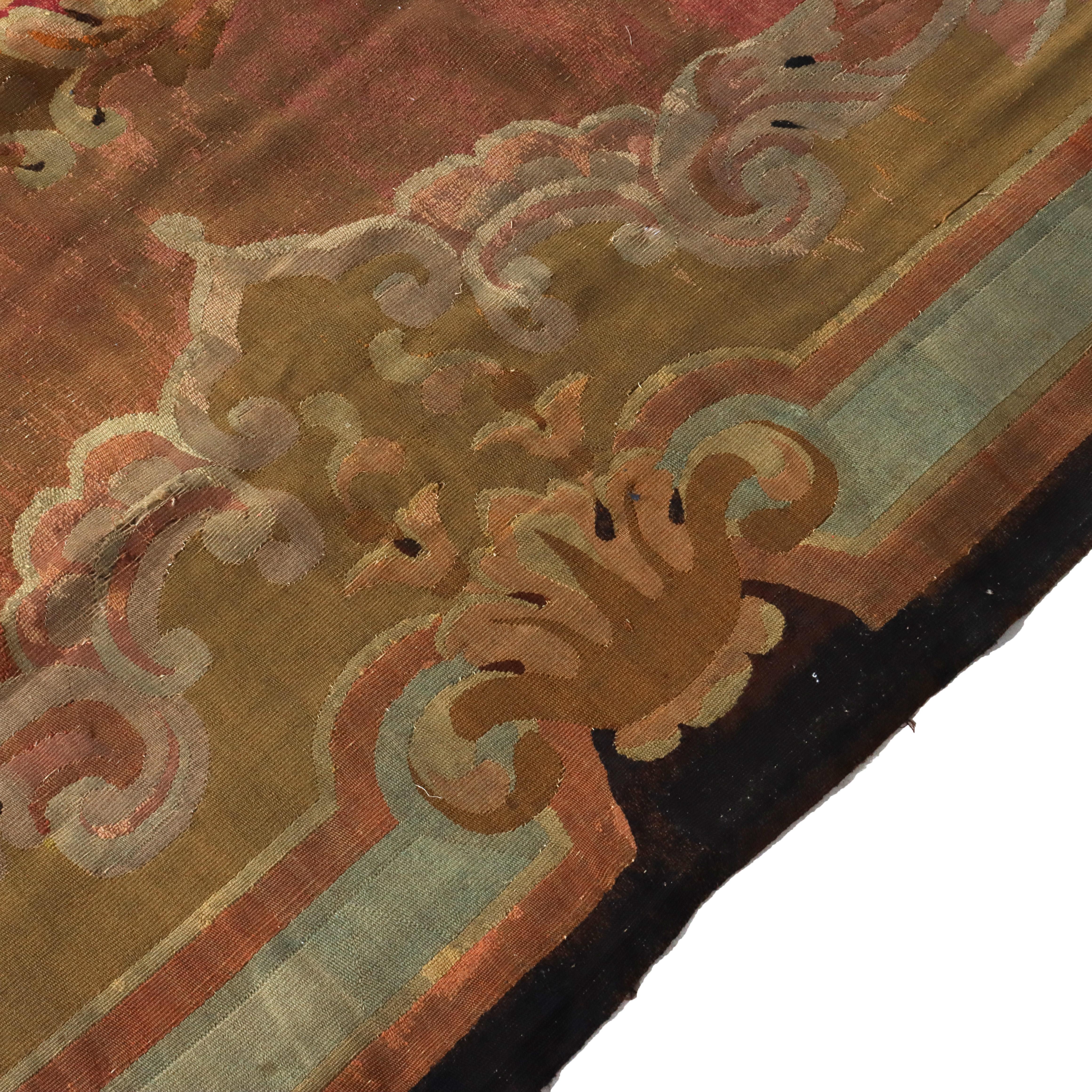 Antique French Alfombra de Aubusson S. XIX en venta 1