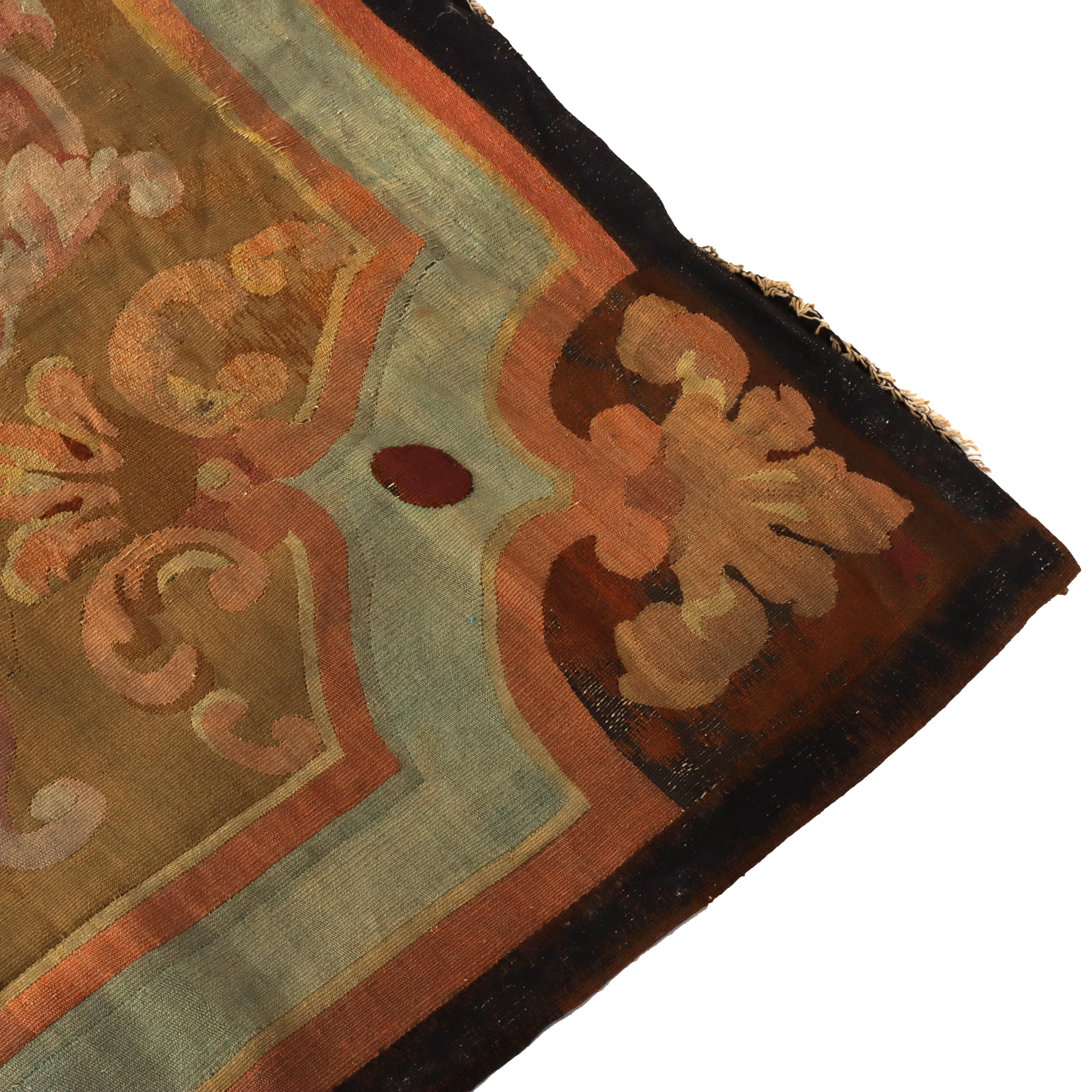 Antique French Alfombra de Aubusson S. XIX en venta 2