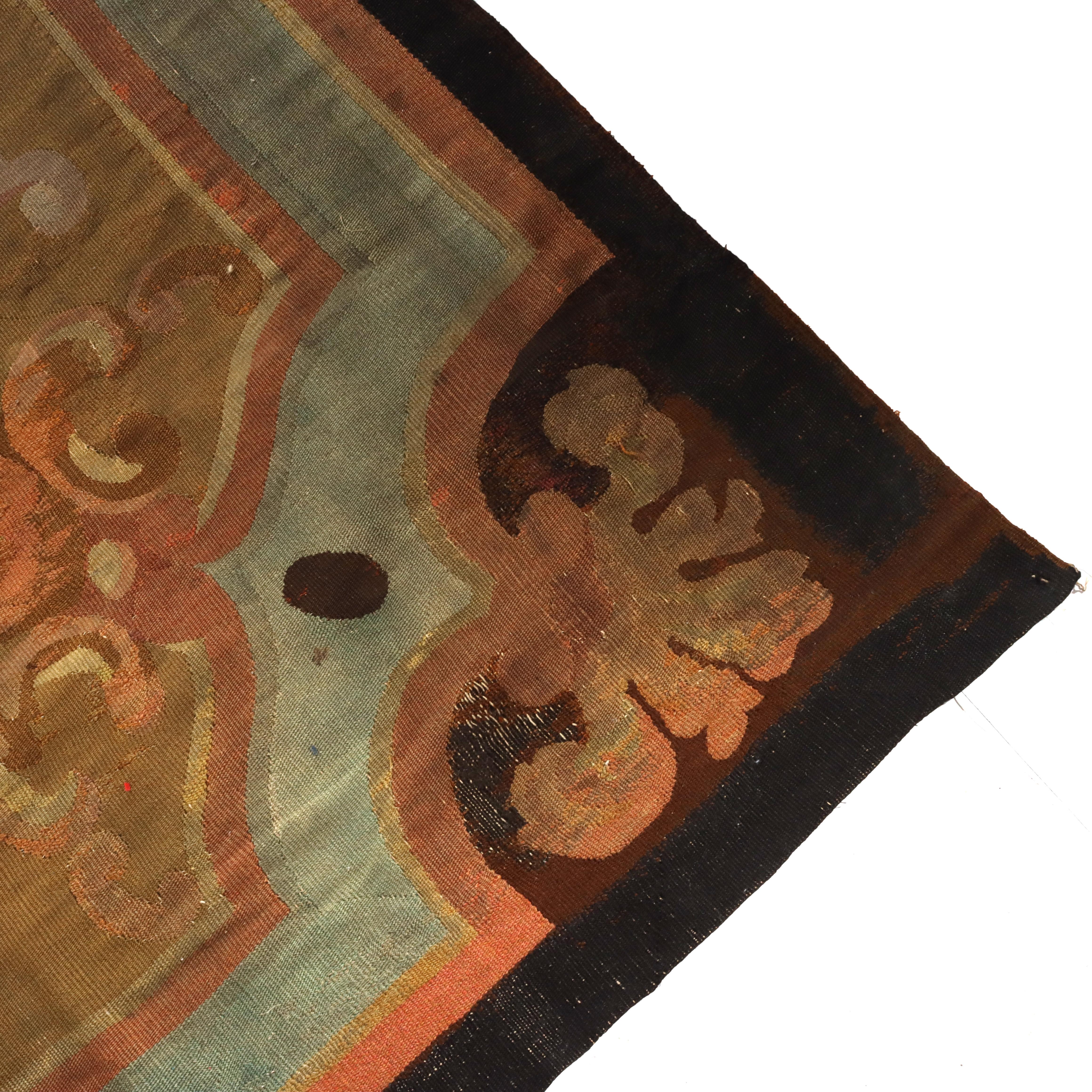 Antique French Alfombra de Aubusson S. XIX en venta 4