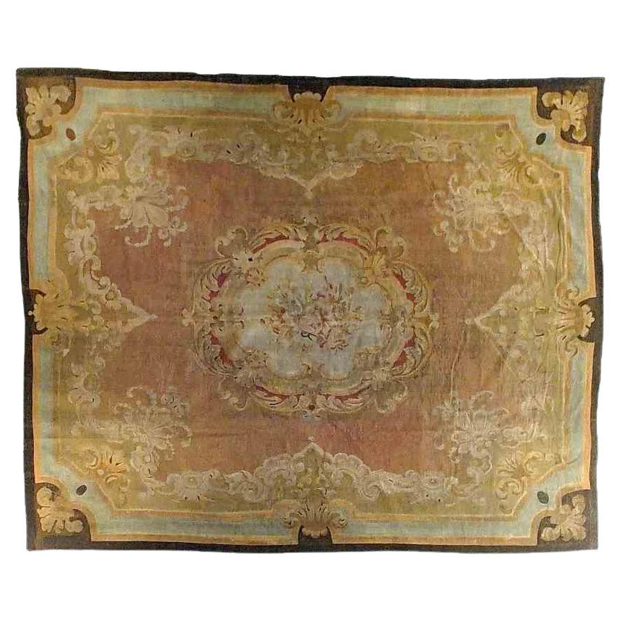 Antique French Alfombra de Aubusson S. XIX