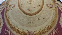 Antique French Aubusson Carpet, Fine Pale Soft Pink, Rose, Taupe Handmade Carpet