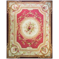 Antique French Aubusson Carpet 12'2" x 16', Fine Tapestry