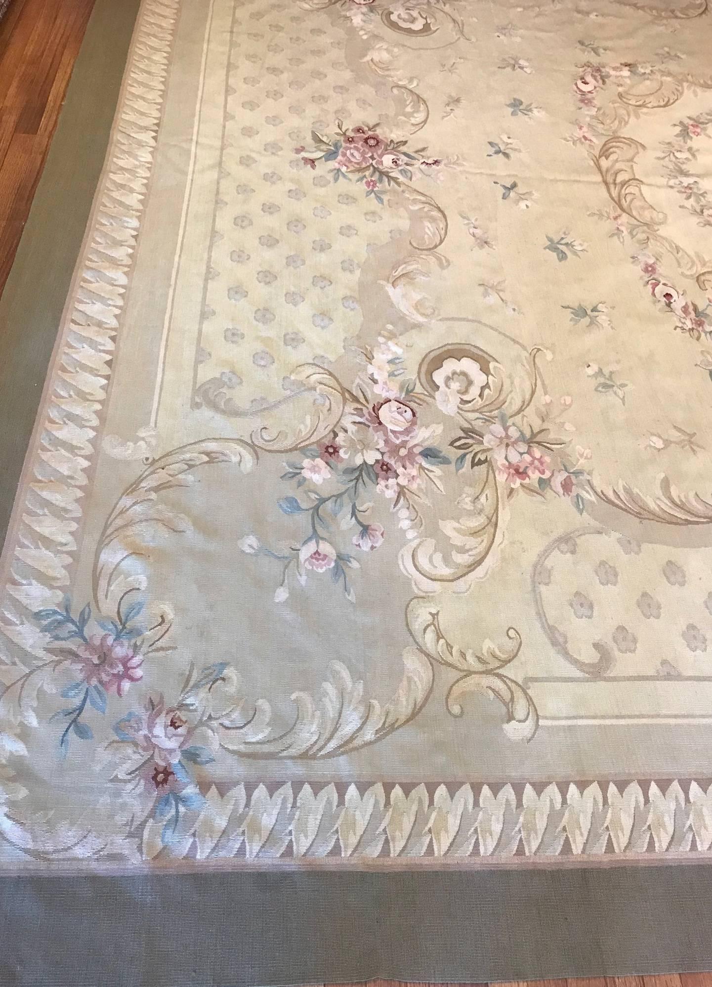 Antique French Aubusson Carpet In Excellent Condition In San Francisco, CA