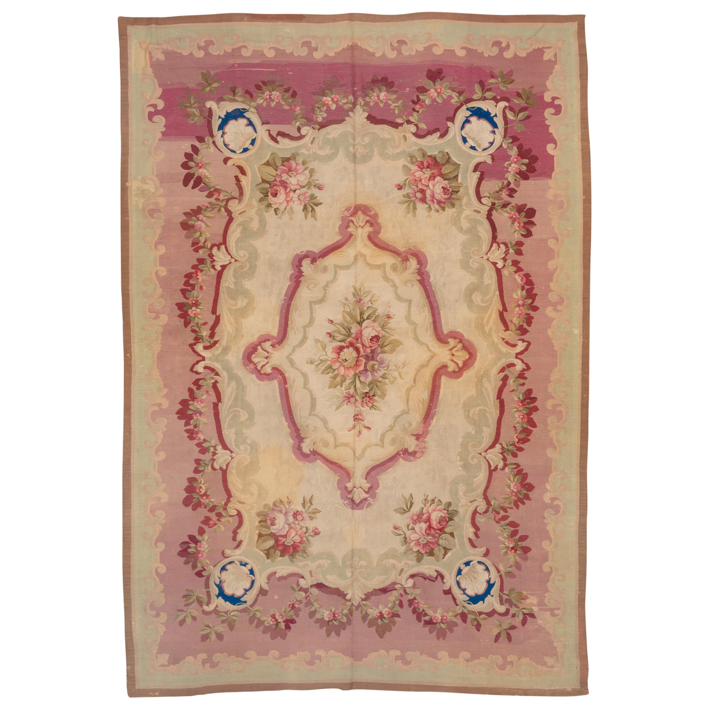 Antique French Aubusson Carpet For Sale at 1stdibs