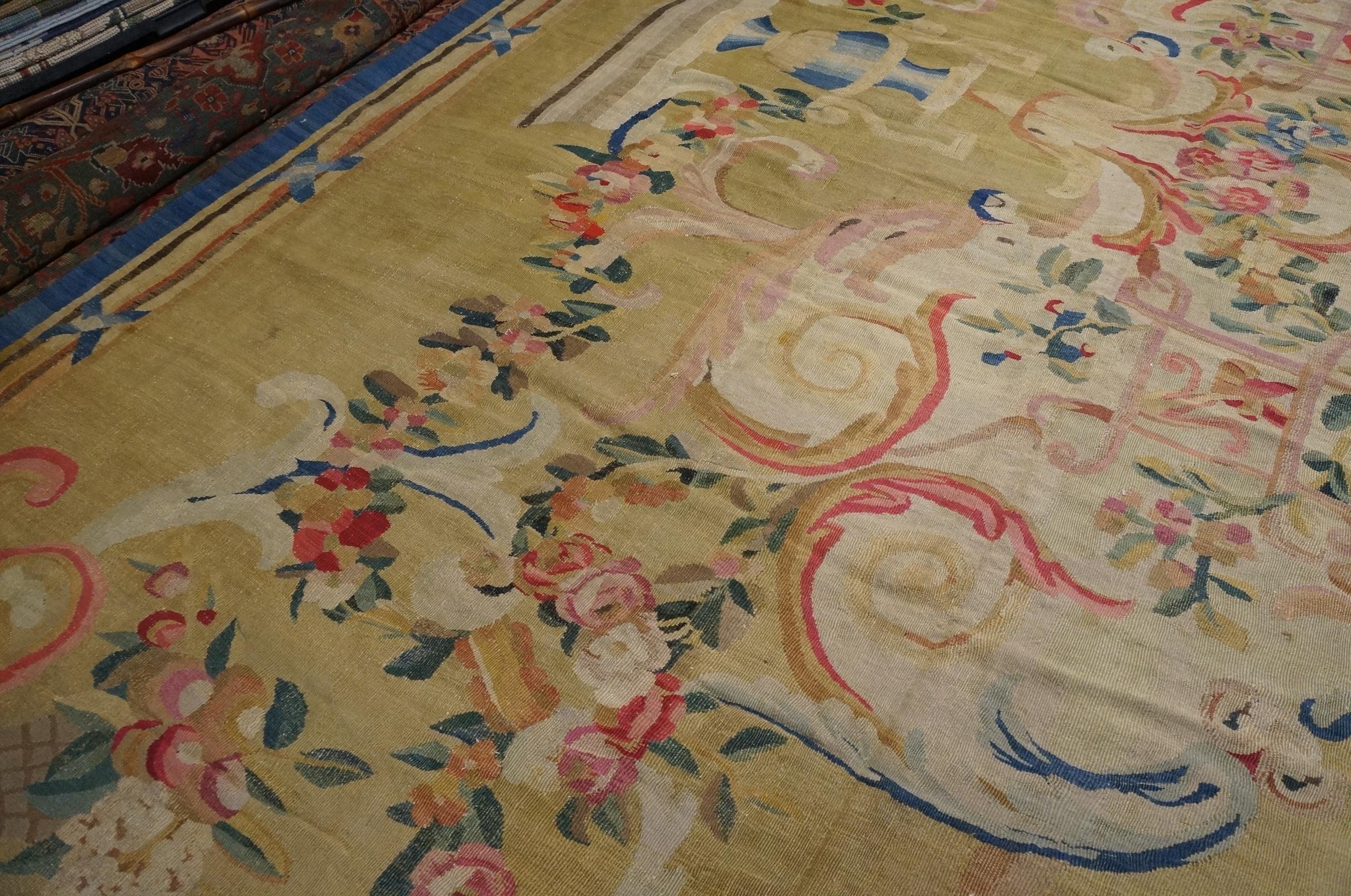 18th Century French Aubusson Louis XVI Period Carpet ( 15'3