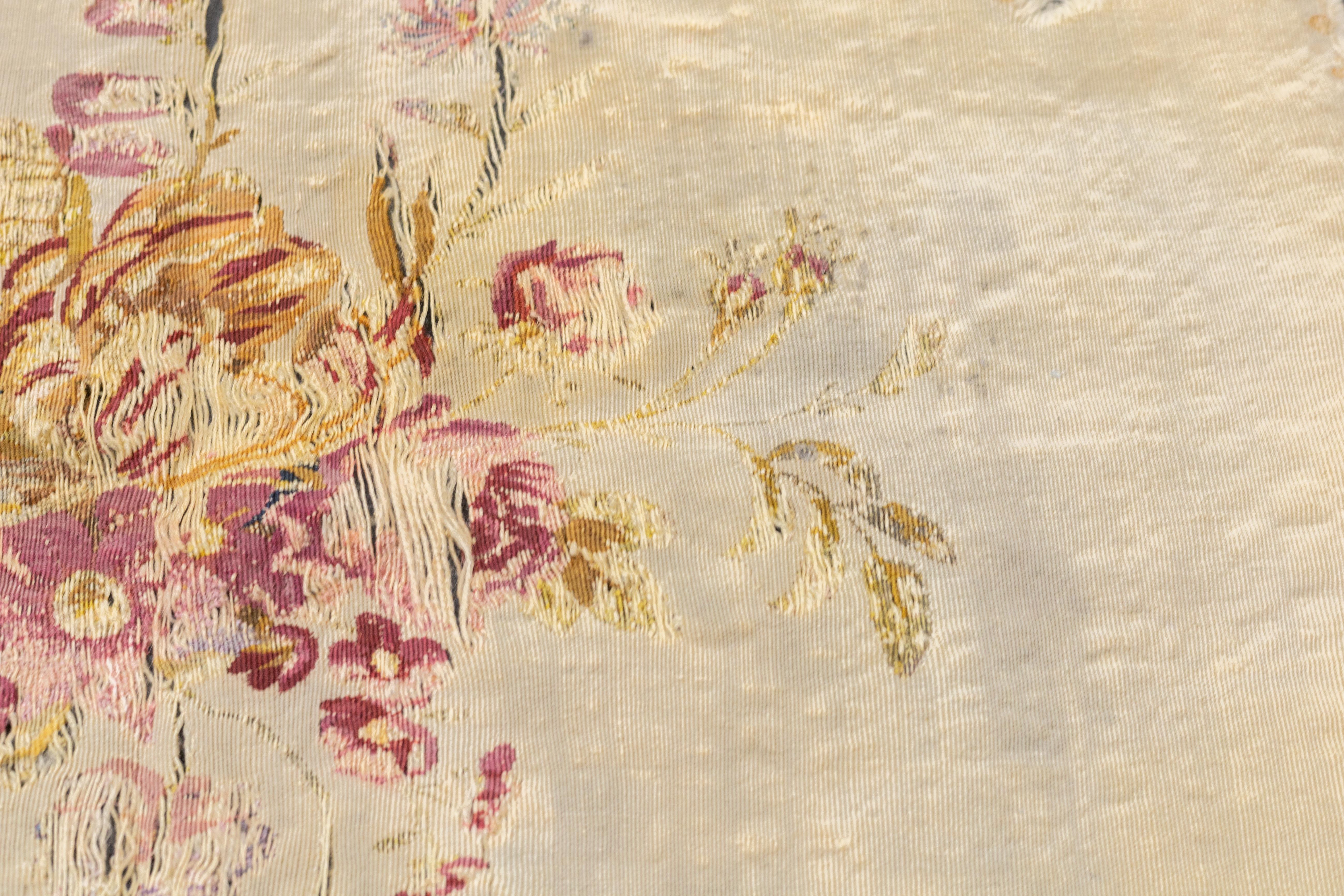 Antique French Aubusson Cover Seat 2'0