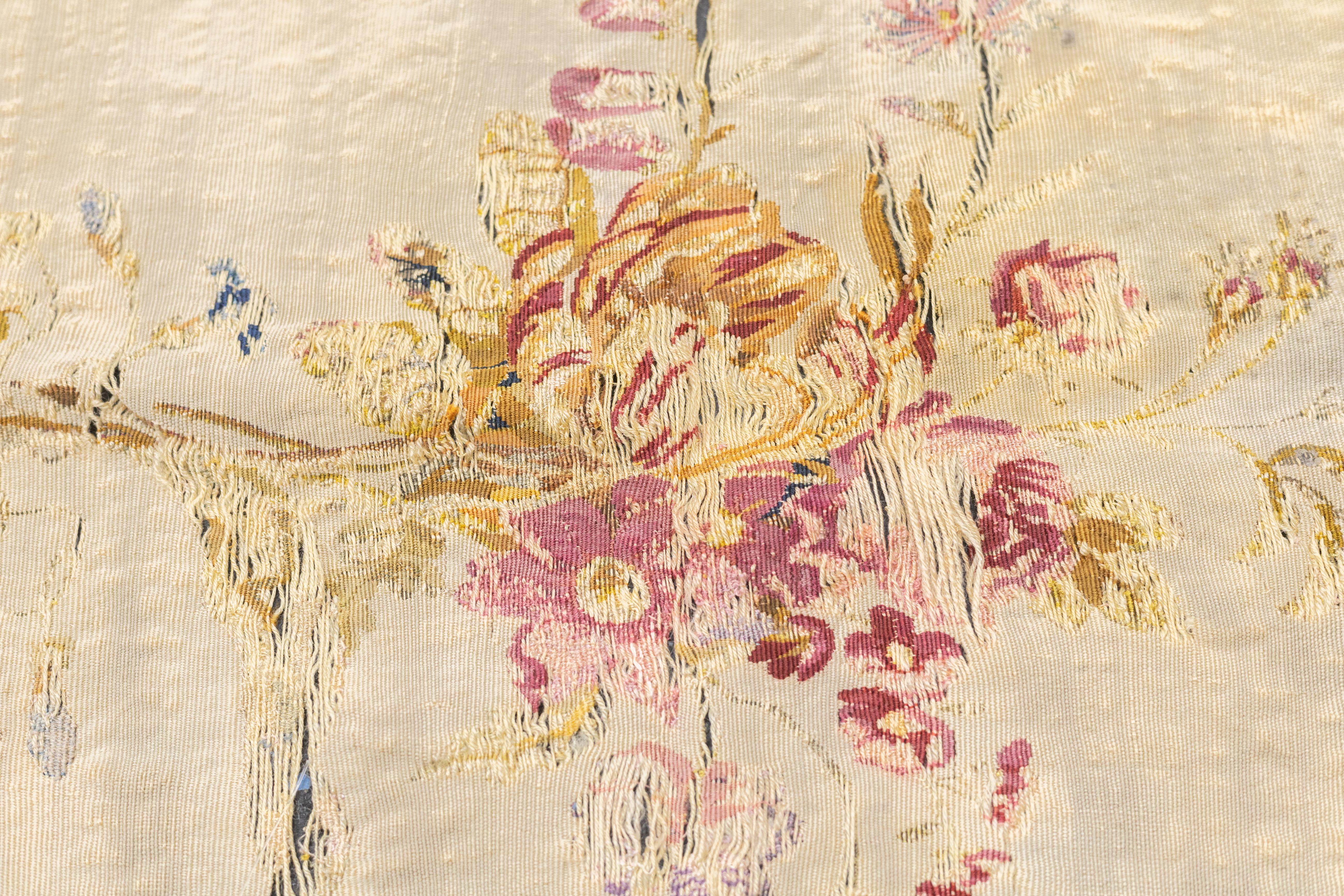 Antique French Aubusson Cover Seat 2'0